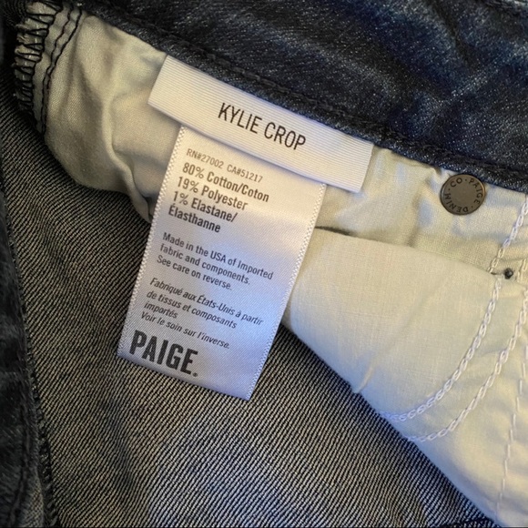 PAIGE Straight Dark Wash Crop Jeans Sz 27 - Picture 4 of 10